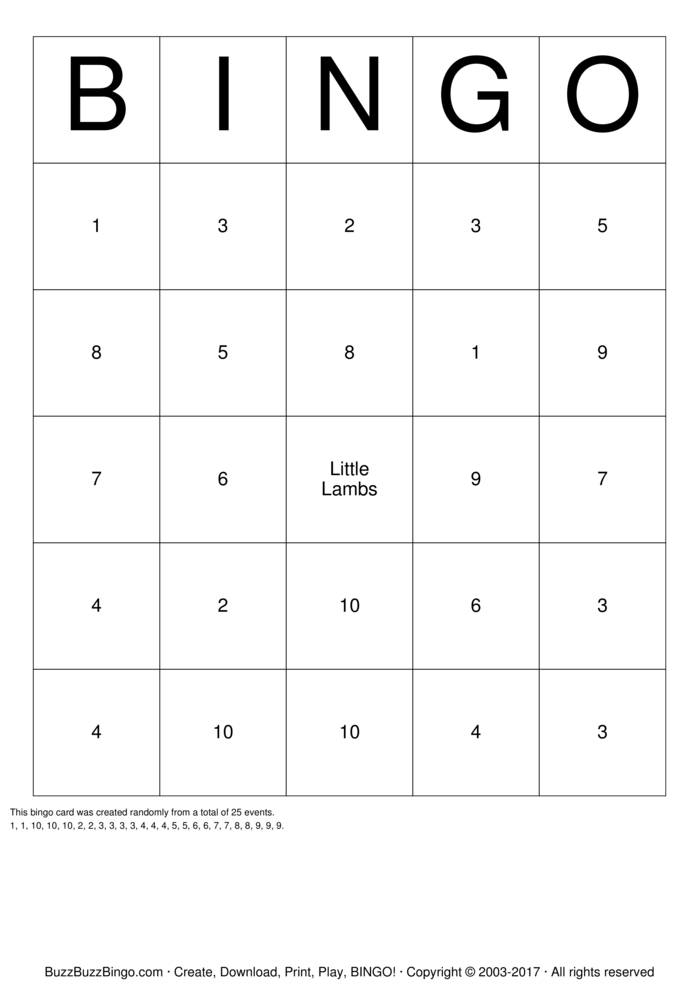 Numbers 1 10 Bingo Cards To Download Print And Customize Numbers 1 10 Bingo Cards To Download Print And Customize