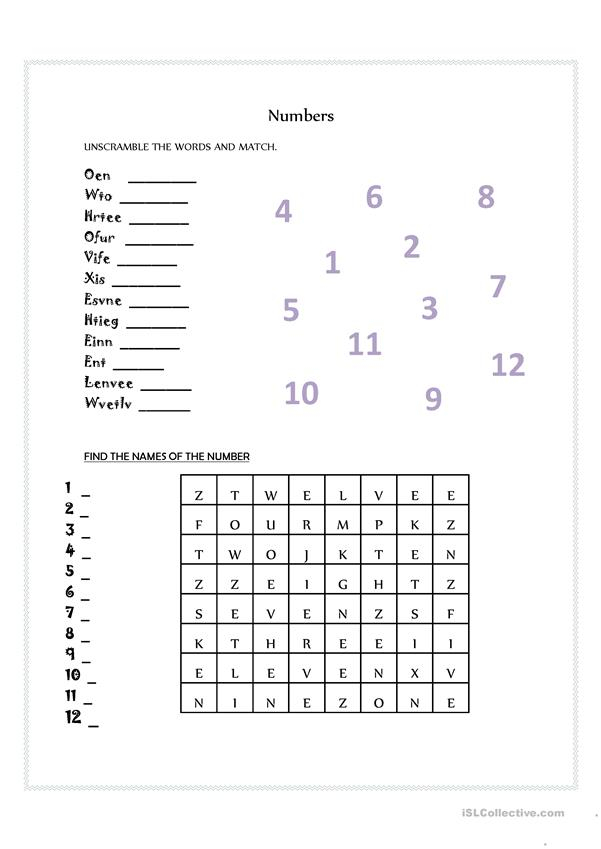 Numbers 1 12 Worksheet Free ESL Printable Worksheets Numbers 1 12 Worksheet Free ESL Printable Worksheets