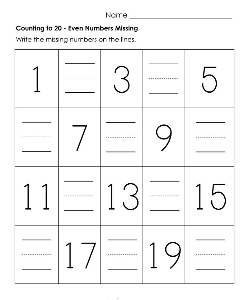 Numbers 1 20 Worksheets Free 101 Printable
