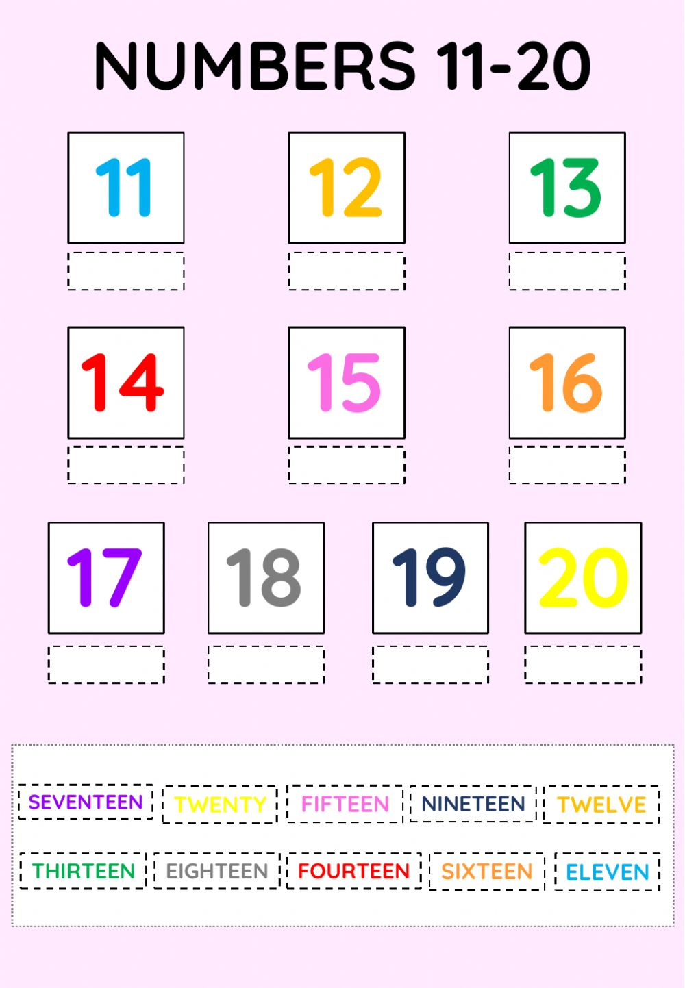 Numbers 11 20 Interactive Exercise For Primero De Primaria