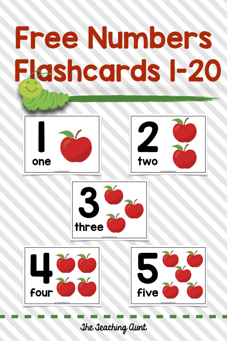 Numbers Flashcards 1 20 The Teaching Aunt