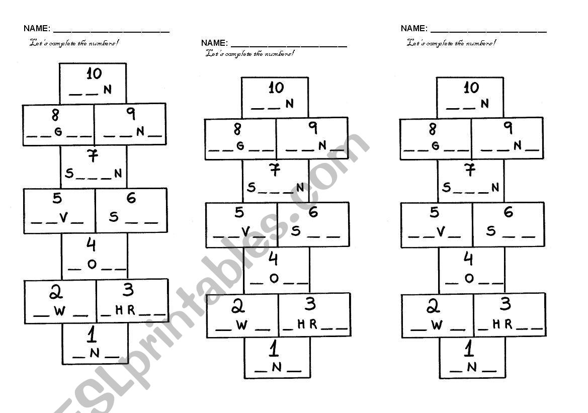 Numbers Hopscotch ESL Worksheet By Angelitateacher