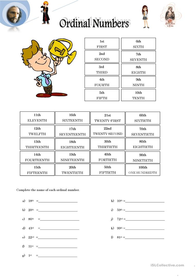 Ordinal Numbers Worksheet Free ESL Printable Worksheets 