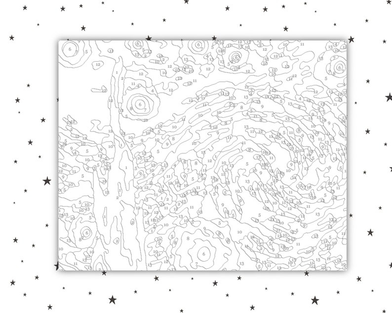 Paint By Numbers Van Gogh Starry Night Activity Kit Adult Paint By Numbers Van Gogh Starry Night Activity Kit Adult