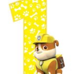 PAW PATROL CENTERPIECE Number 1 Rubble Paw Patrol