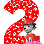 PAW PATROL CENTERPIECE Number 2 Marshall Paw Patrol Printable