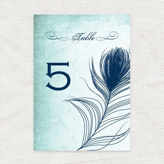 Peacock Feather Printable Table Numbers Download Peacock