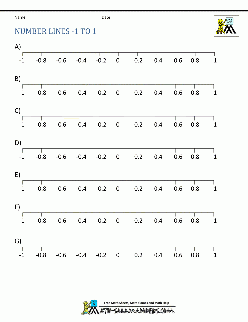 Positive And Negative Numbers Worksheets Pdf 