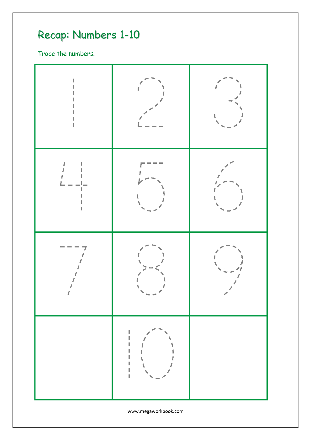 Pre K Worksheets Numbers 1 10 NumbersWorksheet