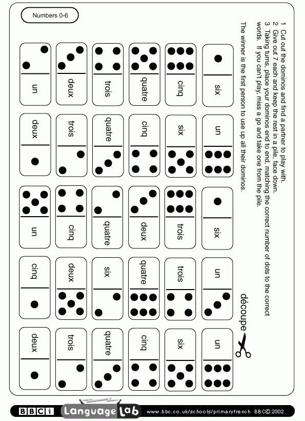 Primary French Printable Worksheet