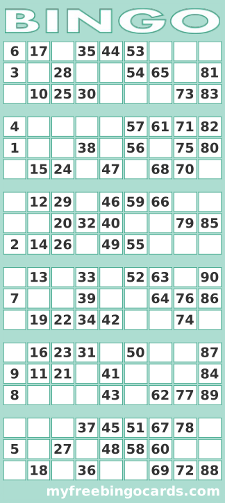 Printable 1 90 UK Bingo Card Generator Bingo Card Printable 1 90 UK Bingo Card Generator Bingo Card