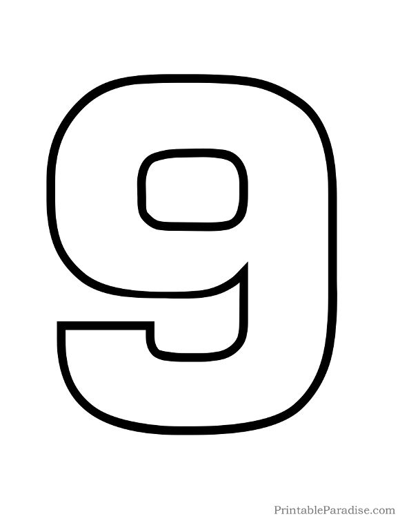 Printable Bubble Number 9 Outline Printable Numbers Printable Bubble Number 9 Outline Printable Numbers