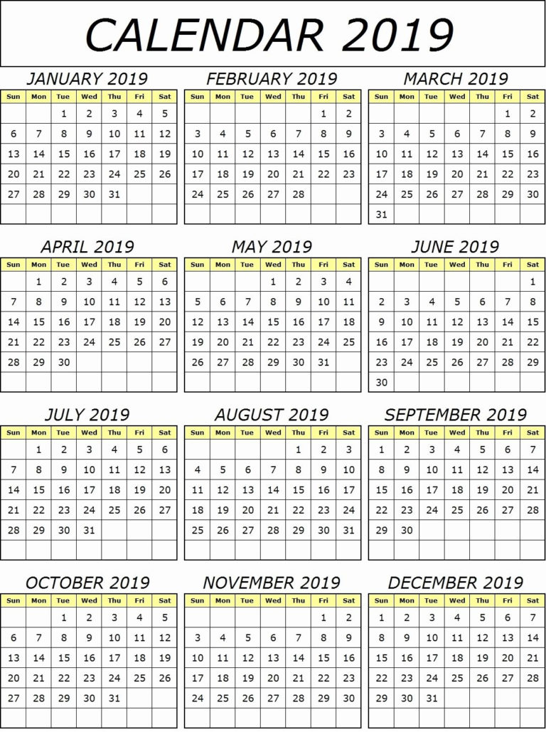 Printable Calendar With Week Numbers 2019 Calendar With