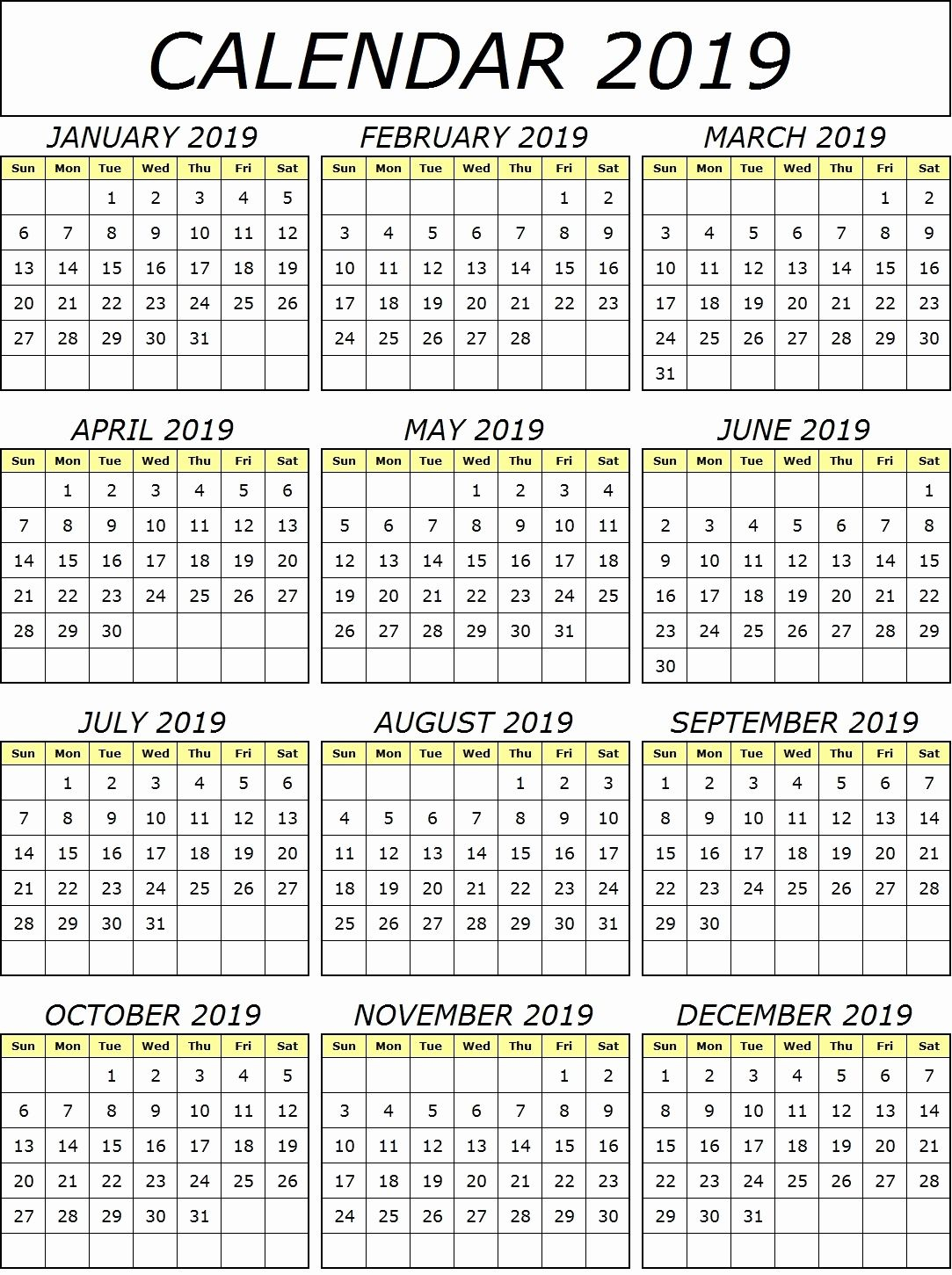 Printable Calendar With Week Numbers 2019 Calendar With 