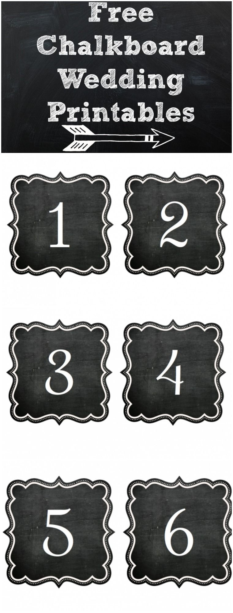 Printable Chalkboard Table Numbers Rustic Wedding Chic Printable Chalkboard Table Numbers Rustic Wedding Chic