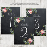 Printable Chalkboard Table Numbers Wedding By