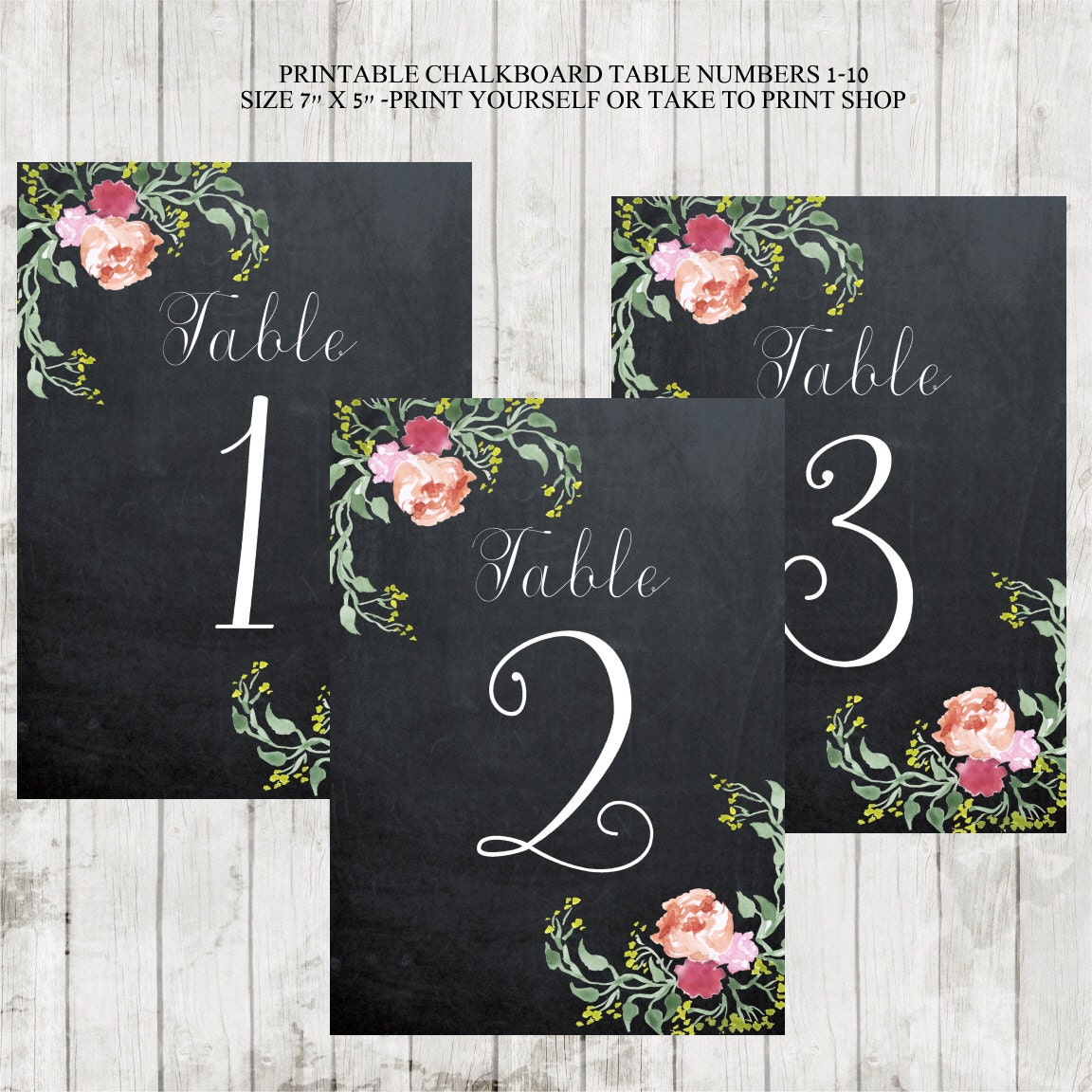 Printable Chalkboard Table Numbers Wedding By 