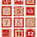 Printable DECEMBER DAILY NUMBERS Red 3 2 1 5 Or 1 Inch