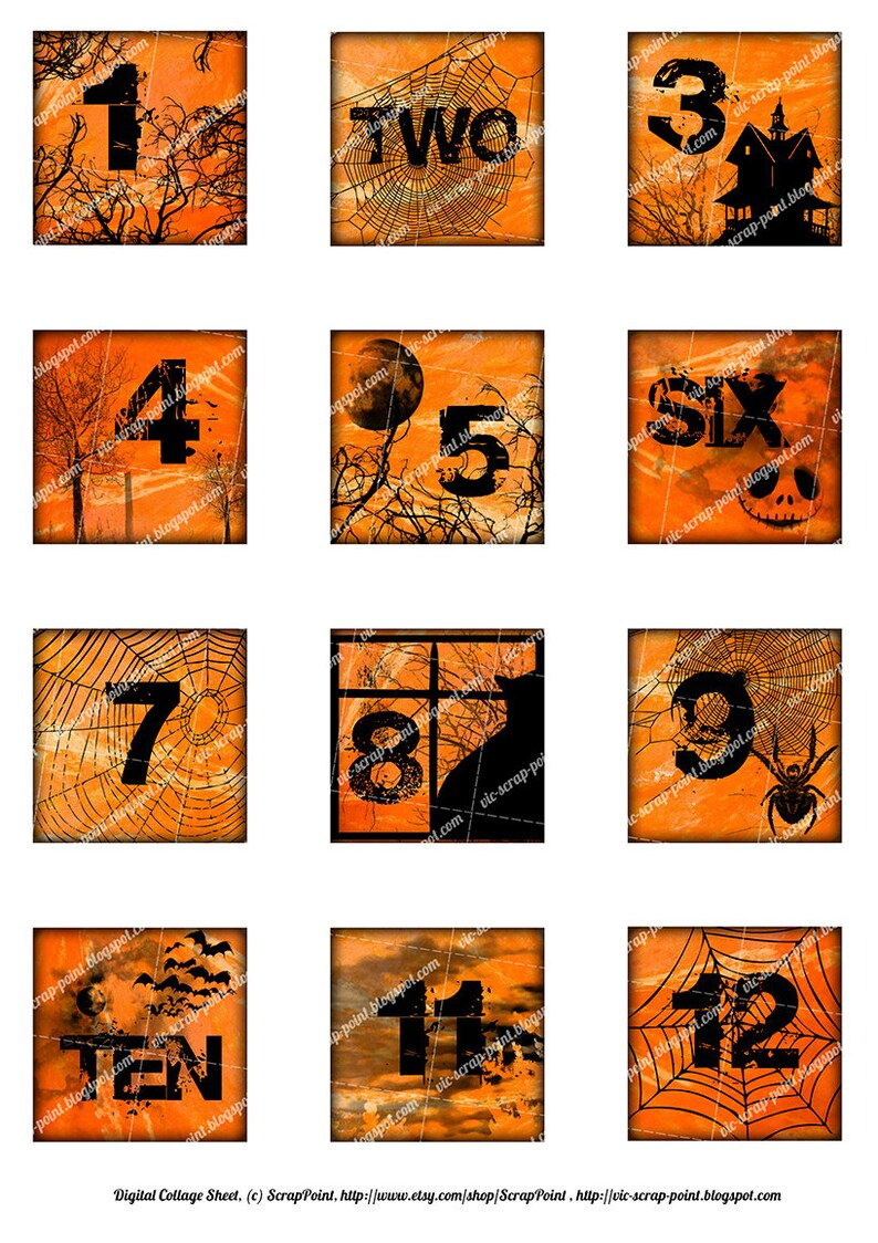 Printable HALLOWEEN DAILY NUMBERS Squares 2 1 5 Or 1 Inch Printable HALLOWEEN DAILY NUMBERS Squares 2 1 5 Or 1 Inch