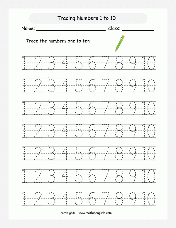 Printable Math Worksheet Number Writing Worksheets 