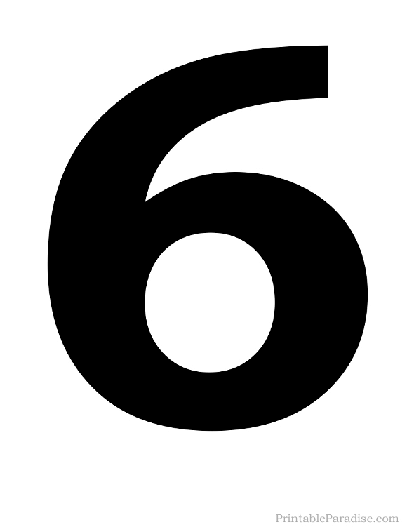 Printable Solid Black Number 6 Silhouette Numbers Baby Printable Solid Black Number 6 Silhouette Numbers Baby