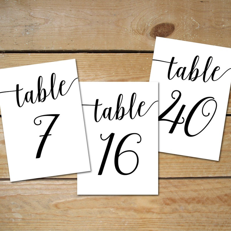Printable Table Numbers 1 40 Black Table Numbers For 