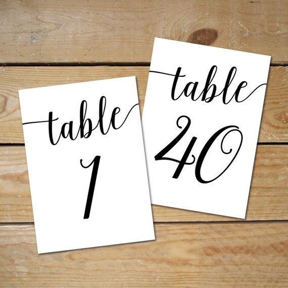 Printable Table Numbers 1 40 Black Table Numbers For 