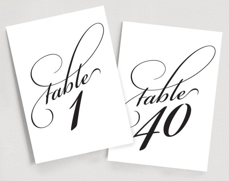 Printable Table Numbers Instant Download 1 40 Elegant 