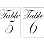 Printable Table Numbers Printable Table Numbers Wedding