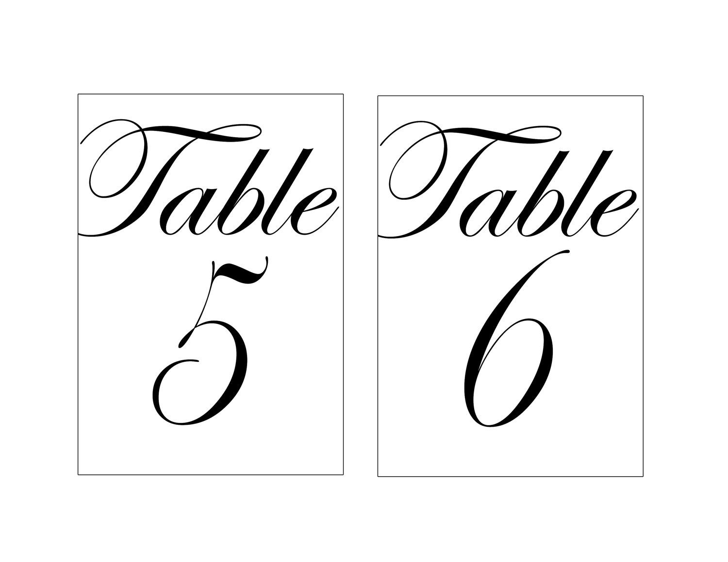 Printable Table Numbers Printable Table Numbers Wedding 