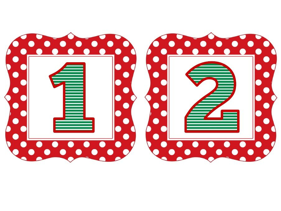 Red Polka Christmas Numbers 1 50 Christmas Lettering Red Polka Christmas Numbers 1 50 Christmas Lettering