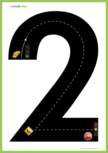 Road Numbers Math Training Game Pre K Free Printable 