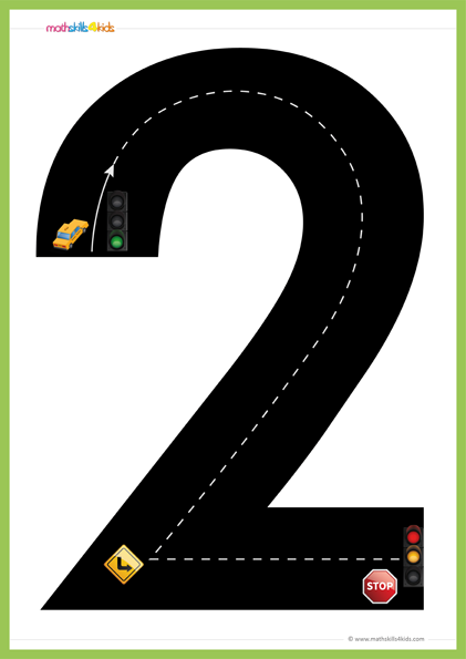 Road Numbers Math Training Game Pre K Free Printable