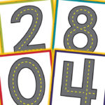 Road Themed Number Mats Playdough Or Cars Learning