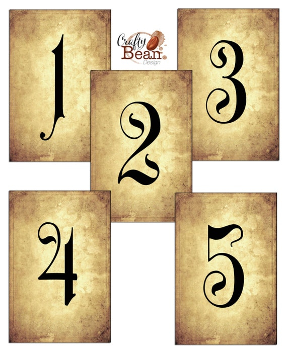 Rustic Fall Wedding Table Numbers 1 10 Printable Instant