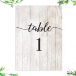 Rustic Table Numbers With Light Wood Texture Printable