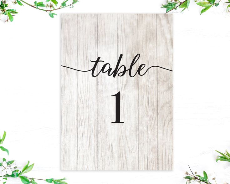 Rustic Table Numbers With Light Wood Texture Printable 