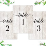 Rustic Table Numbers With Light Wood Texture Printable