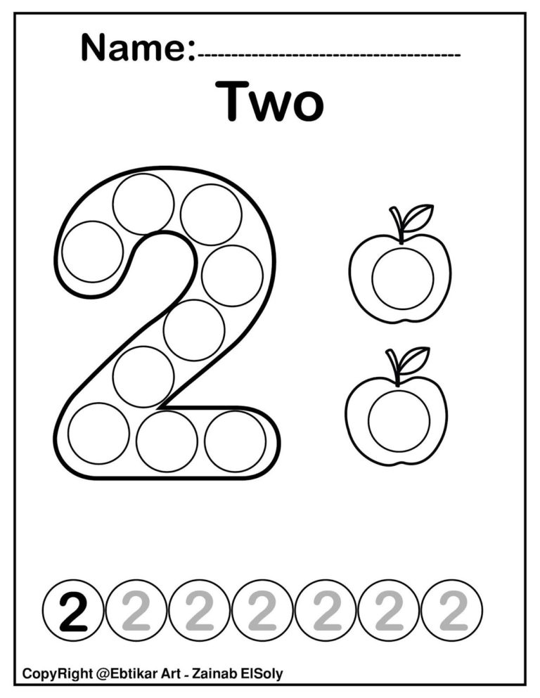 Set Of 123 Numbers Count Apples Dot Marker Activity