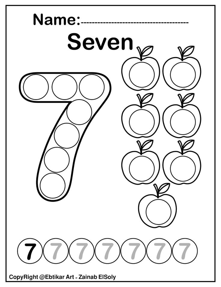 Set Of 123 Numbers Count Apples Dot Marker Activity 