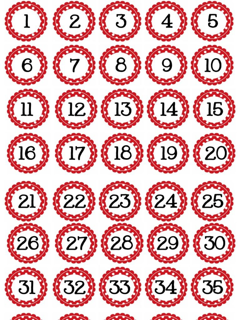 Small Circle Polka Dot Numbers Red 1 40 Free Download As 