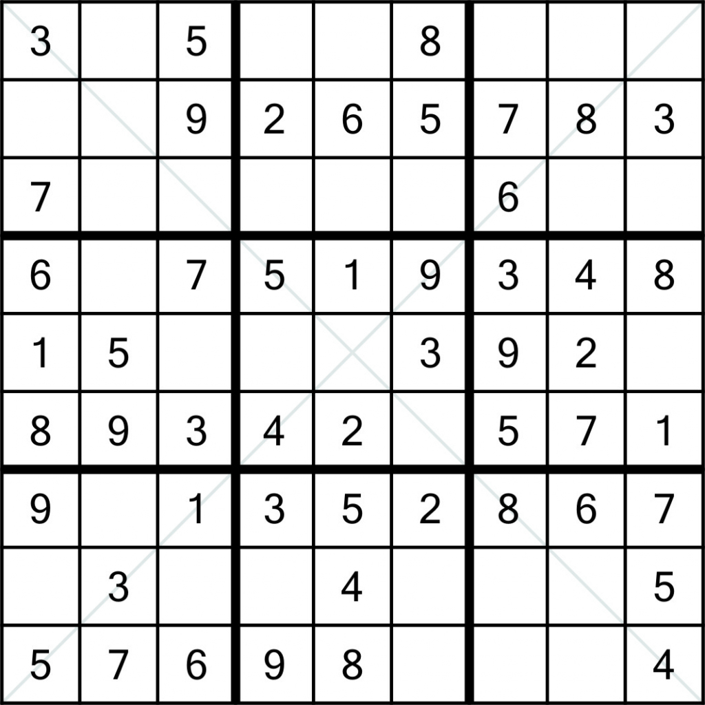 Sudoku X 9X9 1 Printable Sudoku 25X25 Numbers 