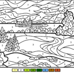 Summer Landscape Color By Number Free Printable Coloring