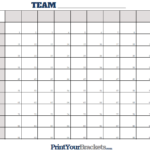 Super Bowl Squares Numbered 1 Through 100