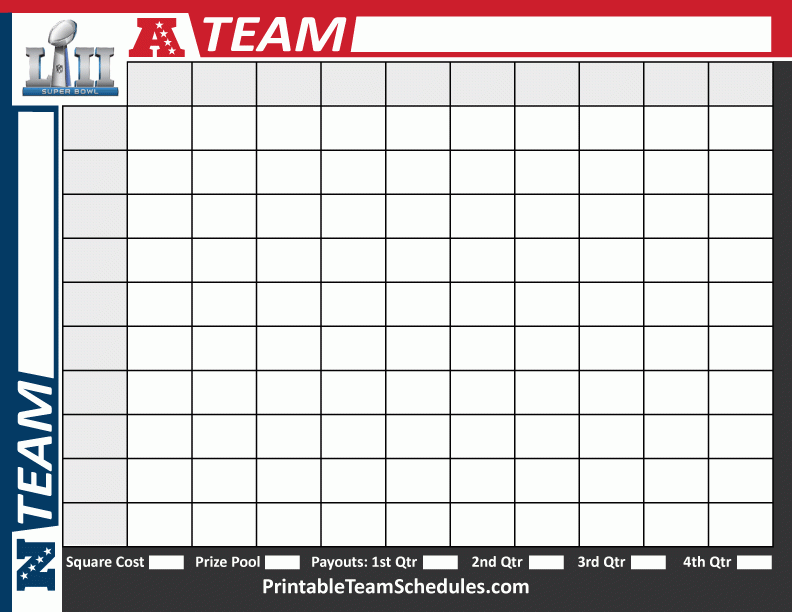 Superbowlsquares Super Bowl Boxes Template Superbowl 