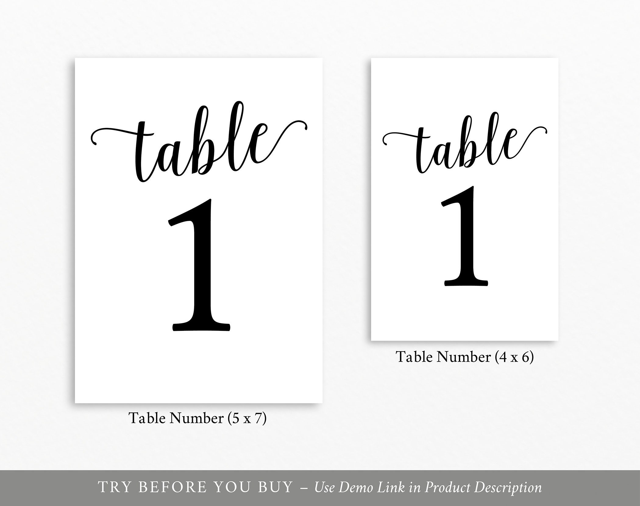 Table Number Template Table Numbers Printable Table 