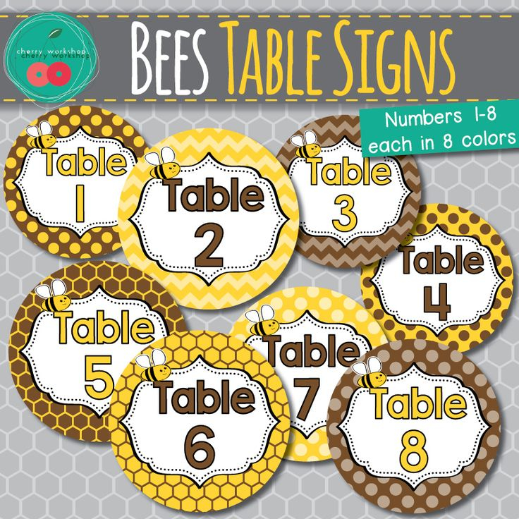 Table Numbers Bee Classroom Decor Classroom Table 