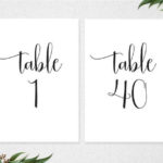 Table Numbers Table Numbers 1 40 Printable Table Numbers