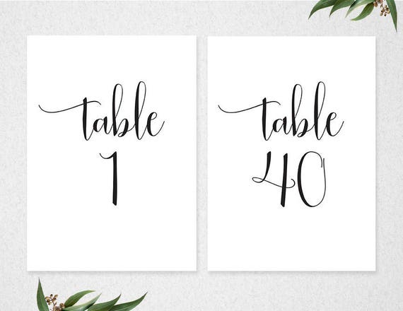 Table Numbers Table Numbers 1 40 Printable Table Numbers 