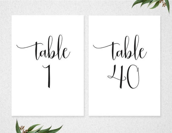 Table Numbers Table Numbers 1 40 Printable Table Numbers